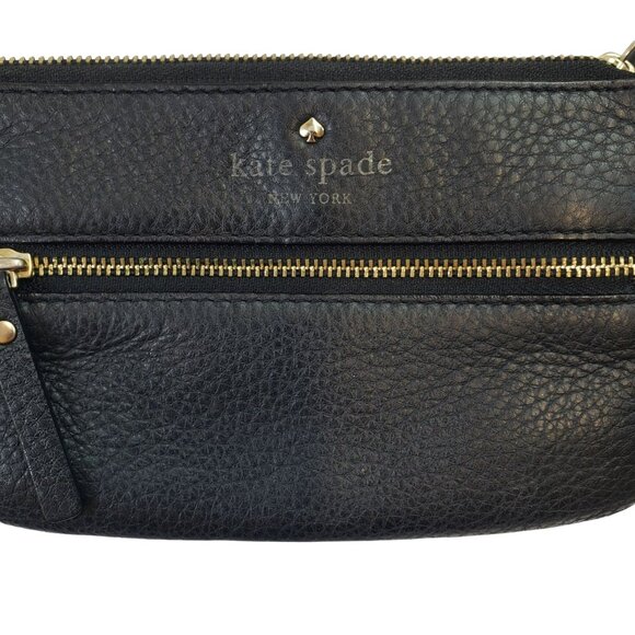 Kate Spade Black Pebble Leather Wristlet Wallet - Picture 3 of 8